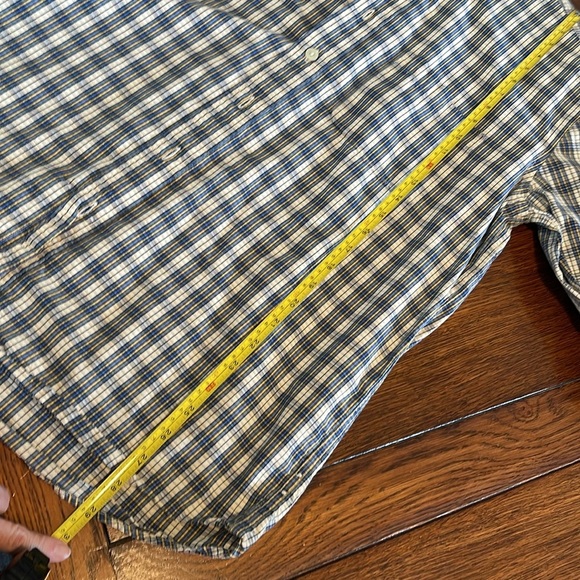 Abercrombie & Fitch Plaid Long Sleeve Muscle Shirt Button Down Medium Blue White - Picture 5 of 7